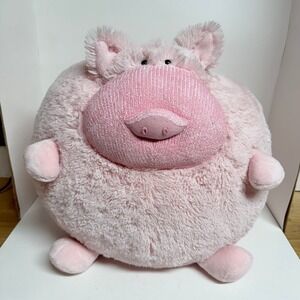 American Mills Squishable Pink Pig Plush Large Round Shaggy Stuffed Animal 16"